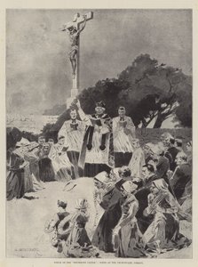 Naufragio del Drummond Castle, escena en el cementerio, Ushant de Charles Auguste Loye
